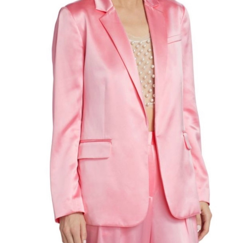 LOVESHACKFANCY
Astara Silk Blazer in Sweet Pink